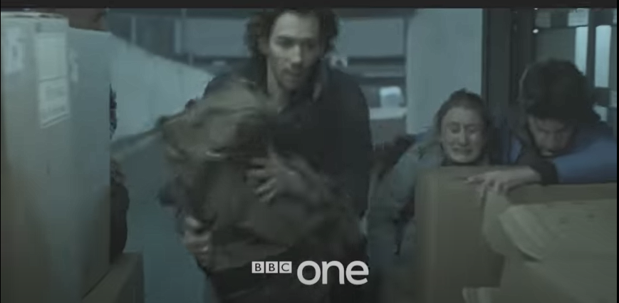 Freeze frame from BBC drama